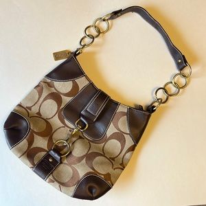 Authentic designer coach bag, very good condition, brown and tan in color